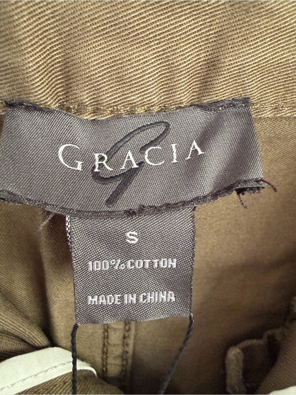Gracia Olive Green Utility Cargo Pants Wide Leg Cropped High Rise NWT Small - Picture 4 of 10
